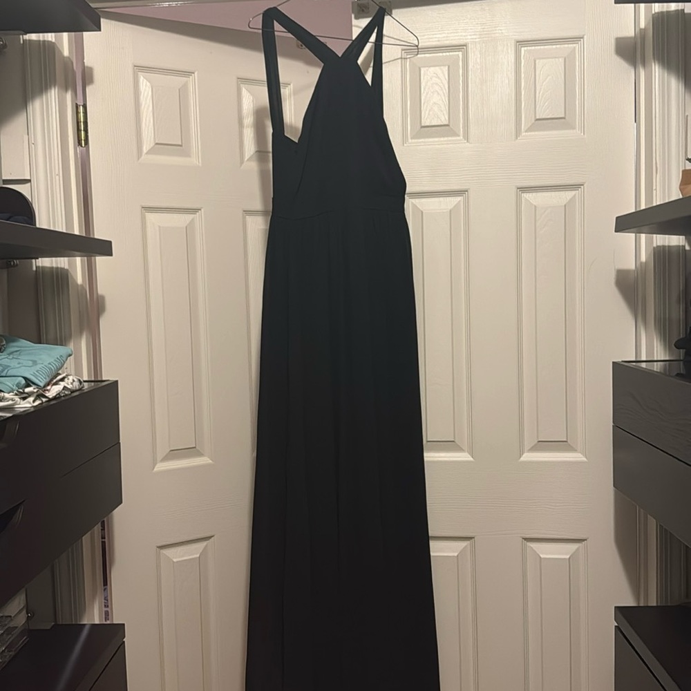 Black Maxi Cross-Strap Dress